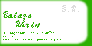 balazs uhrin business card